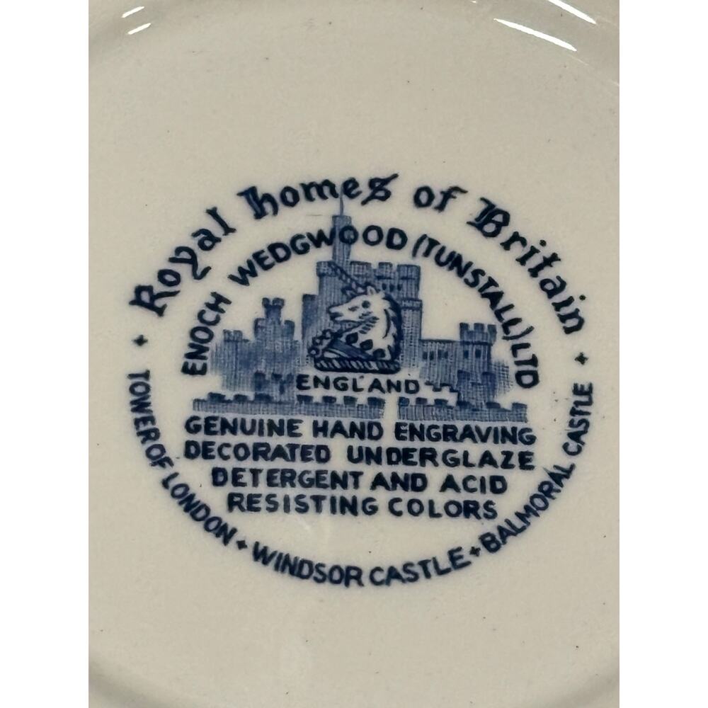 Vintage Enoch Wedgwood Royal Homes Britain Covered Vegetable Bowl Blue White - Picture 11 of 15